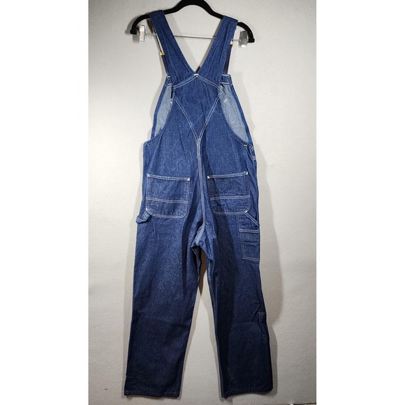 Vintage Carhartt Denim Bib Overalls Mens 32 Blue Workwear Carpenter Utility - Picture 12 of 16